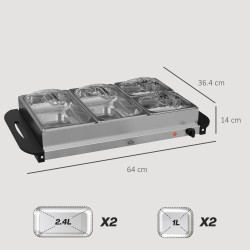 HOMCOM 4-Tablett-Elektro-Buffetwärmer | 300W
