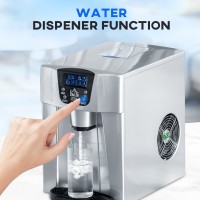 HOMCOM Ice Maker & Water Dispenser | 12kg/Day — Silver