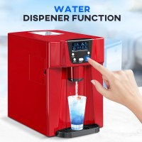 HOMCOM Ismaskin & Vattendispenser | 12kg/dag — Röd