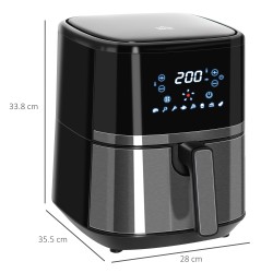 HOMCOM 4.5L Heißluftfritteuse mit Backofen | 8-in-1, 8 Voreinstellungen, 1500W — Schwarz