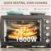 HOMCOM 36L Mini-oven met 2 Kookplaten | Grillen & Bakken, 2600W