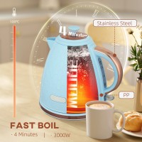 HOMCOM 3kW Schnellkoch Wabenkocher - Hellblau