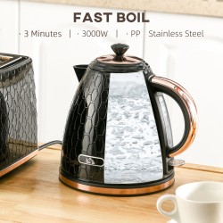 HOMCOM 3kW Pikakeitto Hunajakenno Vedenkeitin - Musta
