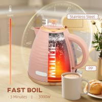 HOMCOM 3Bouilloire en nid d'abeille à ébullition rapide kW - Rose