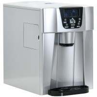 HOMCOM Eismaschine & Wasserspender | 12kg/Tag — Silber
