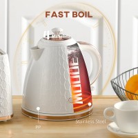 HOMCOM 3Bouilloire en nid d'abeille à ébullition rapide kW - Crème
