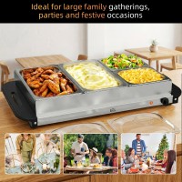 HOMCOM 4-Calientaplatos Eléctrico de Buffet con Bandejas | 300W