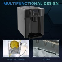 HOMCOM Ice Maker & Water Dispenser | 12kg/Day — Black