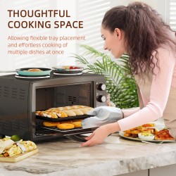 HOMCOM 36L Mini Oven with 2 Hot Plates | Grill & Bake, 2600W