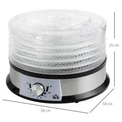 HOMCOM 40-70℃ Deshidratador de alimentos de cinco bandejas