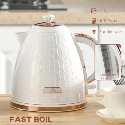 HOMCOM 3Bouilloire en nid d'abeille à ébullition rapide kW - Crème