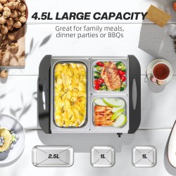 HOMCOM Electric Buffet Server Set of 2 | 4.5L, 3 Trays