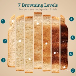 HOMCOM 4-Slice Toaster | 7 Browning Levels, Crumb Tray — Grey
