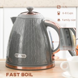 HOMCOM 3Hervidor de nido de abeja de ebullición rápida kW - Gris