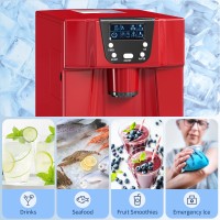 Machine à glaçons et distributeur d'eau HOMCOM | 12kg/jour — Rouge