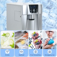 HOMCOM Ismaskin & Vattendispenser | 12kg/dag — Silver
