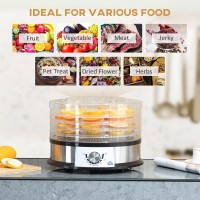 HOMCOM 40-70℃ Viiden lokeron ruokakuivain