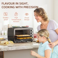 HOMCOM 36L Mini-Ofen mit 2 Kochplatten | Grillen & Backen, 2600W