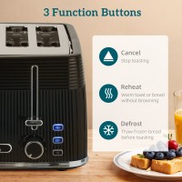 HOMCOM 4-Slice Toaster | 7 Browning Levels, Crumb Tray — Black