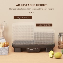 HOMCOM 40-70℃ Disidratatore alimentare a sei vassoi - Nero