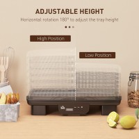 HOMCOM 40-70℃ Fødevare dehydrator med seks bakker - Sort