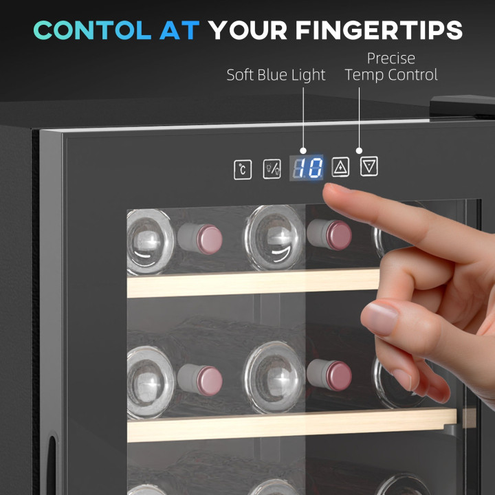 HOMCOM 41-Bottle Wine Fridge | 91L, Touch Screen — Black