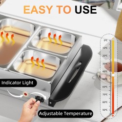 HOMCOM 4-Tablett-Elektro-Buffetwärmer | 300W