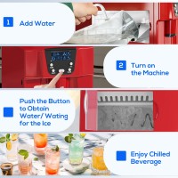 Machine à glaçons et distributeur d'eau HOMCOM | 12kg/jour — Rouge