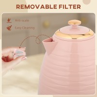 HOMCOM 3Bouilloire en nid d'abeille à ébullition rapide kW - Rose