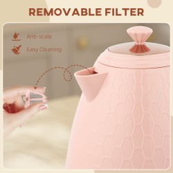 HOMCOM 3Hervidor de nido de abeja de ebullición rápida de kW - Rosa claro