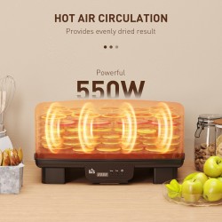 HOMCOM 40-70℃ Déshydrateur alimentaire à six plateaux - Noir