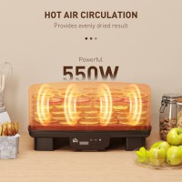 HOMCOM 40-70℃ Lebensmittel-Dörrgerät mit sechs Tabletts – Schwarz