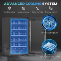 HOMCOM 41-Flaska Vinkyl | 91L, Pekskärm — Svart
