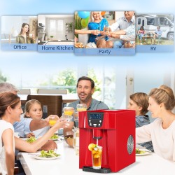 Machine à glaçons et distributeur d'eau HOMCOM | 12kg/jour — Rouge