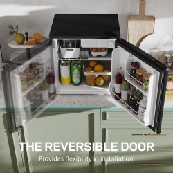 HOMCOM 46L Mini nevera de sobremesa | Cubitera — Negro