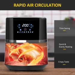 HOMCOM 4.5L Heißluftfritteuse mit Backofen | 8-in-1, 8 Voreinstellungen, 1500W — Schwarz