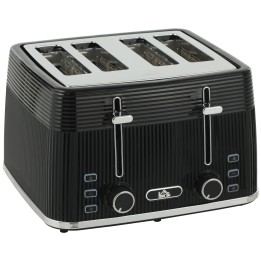 HOMCOM 4-Slice Toaster | 7 Browning Levels, Crumb Tray — Black
