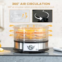 HOMCOM 40-70℃ Viiden lokeron ruokakuivain