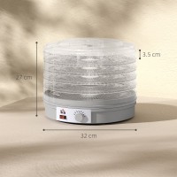 HOMCOM 5-Tier Food Dehydrator | 245W, Justerbar temp — Grå