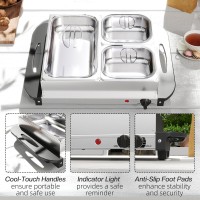 HOMCOM 4.5L Elektrischer Buffetserver | 3 Tabletts & Deckel
