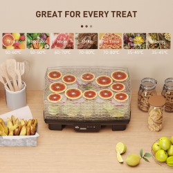 HOMCOM 40-70℃ Fødevare dehydrator med seks bakker - Sort