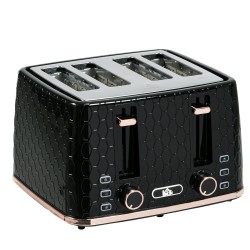 HOMCOM 4-Broodrooster voor 4 sneetjes | Hoge lift, 1600W, Automatische uitschakeling — Zwart