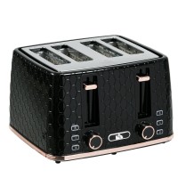 HOMCOM 4-Slice Toaster | High Lift, 1600W, Auto-Off — Black