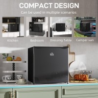 HOMCOM 46L Mini nevera de sobremesa | Cubitera — Negro