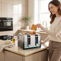 HOMCOM 4-Slice Toaster | 7 Browning Levels, Reheat & Defrost