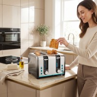 HOMCOM 4-Slice Toaster | 7 Browning Levels, Reheat & Defrost