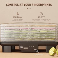 HOMCOM 40-70℃ Fødevare dehydrator med seks bakker - Sort