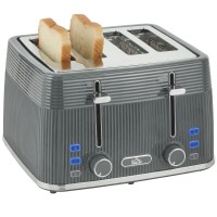 HOMCOM 4-Slice Toaster | 7 Browning Levels, Crumb Tray — Grey