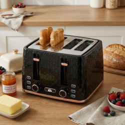 HOMCOM 4-Grille-pain à tranches | Levée haute, 1600W, Arrêt automatique — Noir