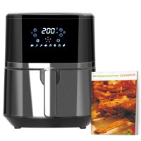 HOMCOM 4.5L Air Fryer Oven | 8-in-1, 8 Presets, 1500W — Black